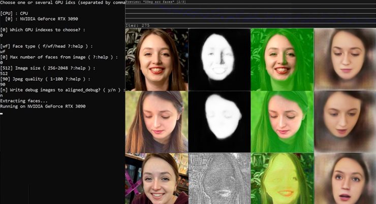 Filmstill des Films 'Another Body': unterschiedliche Aufnahmen einer Person und Computer-Codierung